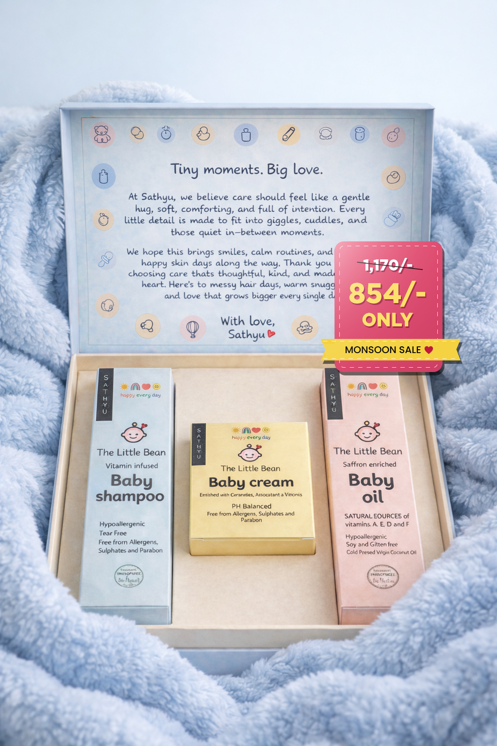 The little bean (combo pack) shampoo, oil and butter